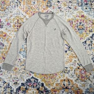 American Eagle Men's Long Sleeve Thermal Shirt, Size Small, Heathered Tan